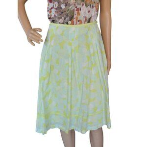 Vintage y2k Liz Claiborne Pastel Green White Circle Print Skirt Womens Size 8 Tw